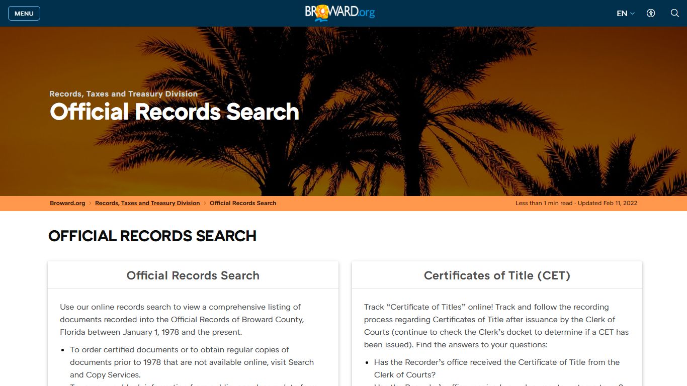 Records Official Records Search - Broward County, Florida