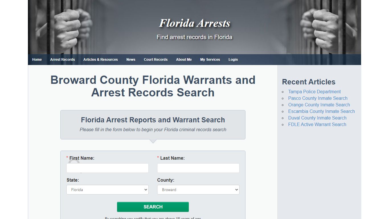 Broward County Florida Warrants and Arrest Records Search